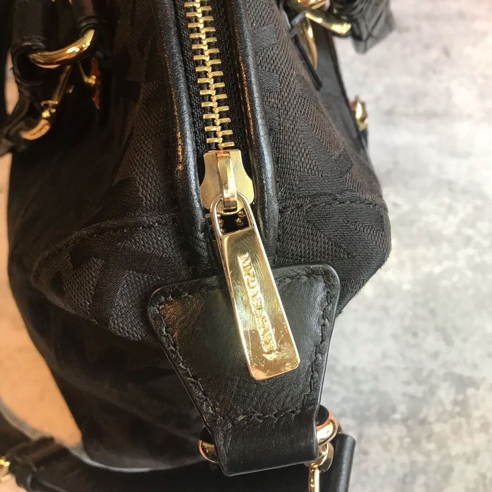 Michael Kors Black and Gold Satchel - Picture 4 of 6